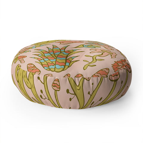 Doodle By Meg Cactus and Mushrooms Floor Pillow Round