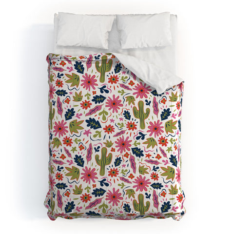 Doodle By Meg Cactus Folk Print Comforter