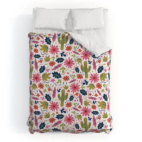 Doodle By Meg Cactus Folk Print Duvet Cover