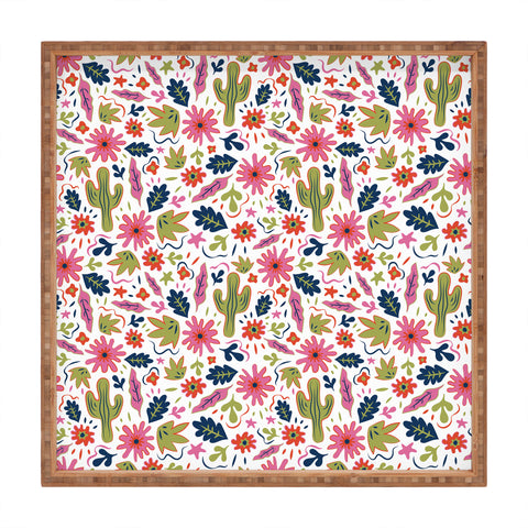 Doodle By Meg Cactus Folk Print Square Tray
