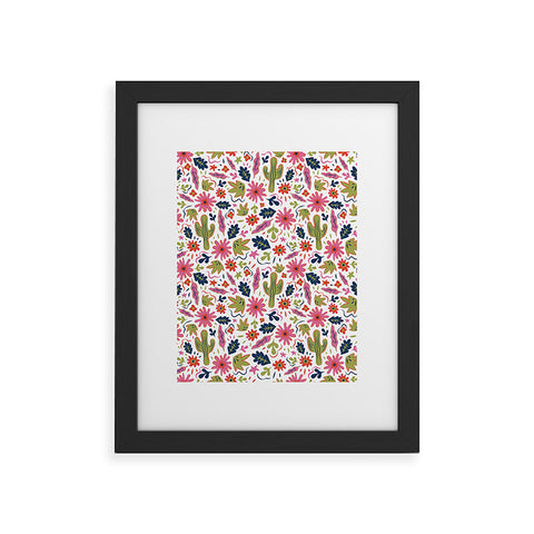 Doodle By Meg Cactus Folk Print Framed Art Print