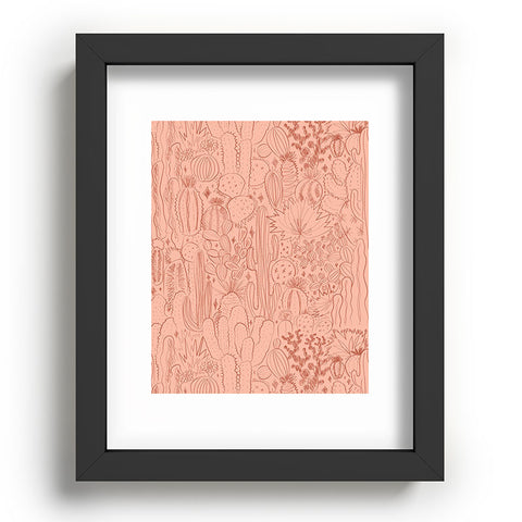 Doodle By Meg Cactus Scene in Pink Recessed Framing Rectangle