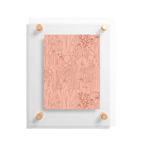 Doodle By Meg Cactus Scene in Pink Floating Acrylic Print