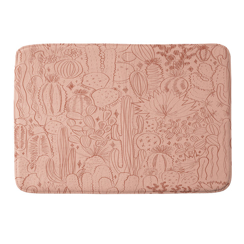 Doodle By Meg Cactus Scene in Pink Memory Foam Bath Mat
