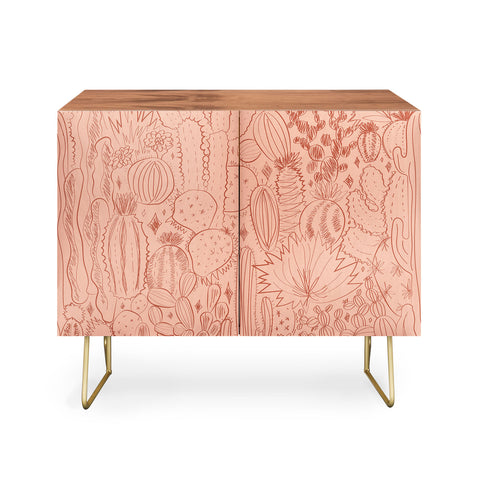 Doodle By Meg Cactus Scene in Pink Credenza