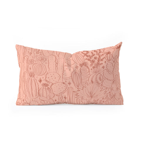 Doodle By Meg Cactus Scene in Pink Oblong Throw Pillow