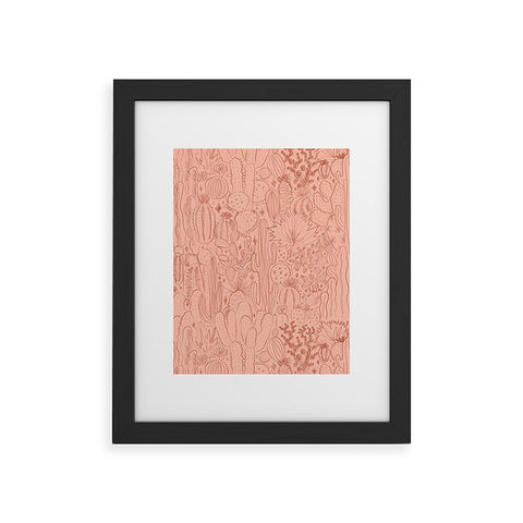 Doodle By Meg Cactus Scene in Pink Framed Art Print