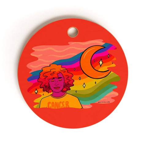 Doodle By Meg Cancer Babe Cutting Board Round