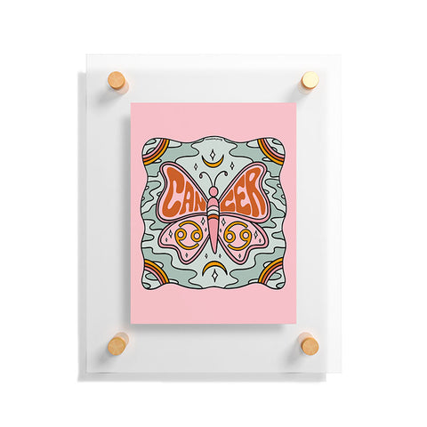 Doodle By Meg Cancer Butterfly Floating Acrylic Print