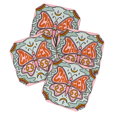 Doodle By Meg Cancer Butterfly Coaster Set