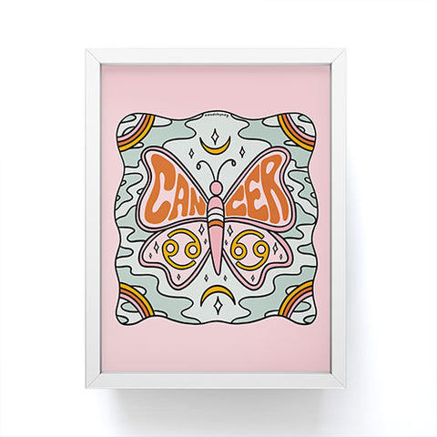 Doodle By Meg Cancer Butterfly Framed Mini Art Print