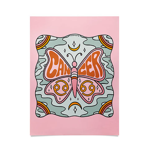 Doodle By Meg Cancer Butterfly Poster