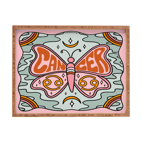 Doodle By Meg Cancer Butterfly Rectangular Tray