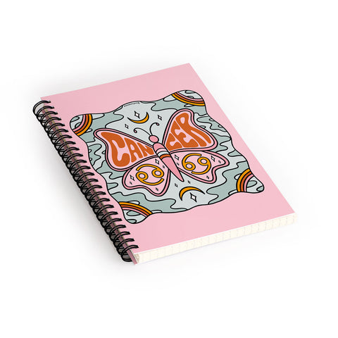 Doodle By Meg Cancer Butterfly Spiral Notebook
