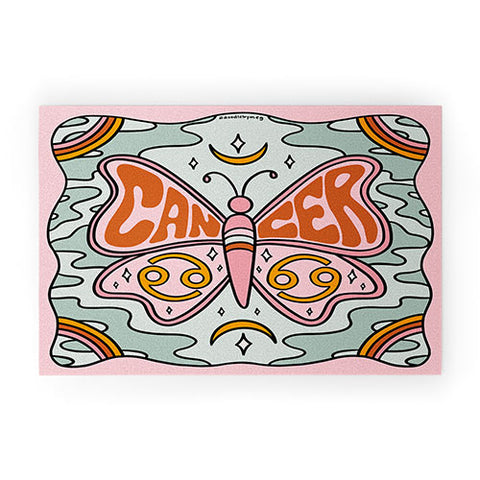 Doodle By Meg Cancer Butterfly Welcome Mat