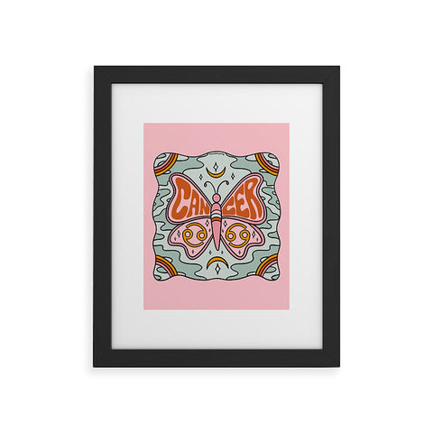 Doodle By Meg Cancer Butterfly Framed Art Print