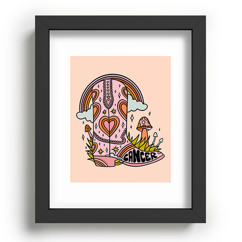 Doodle By Meg Cancer Cowboy Boot Recessed Framing Rectangle