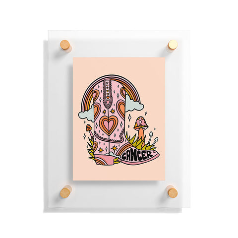 Doodle By Meg Cancer Cowboy Boot Floating Acrylic Print