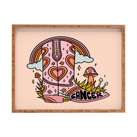 Doodle By Meg Cancer Cowboy Boot Rectangular Tray
