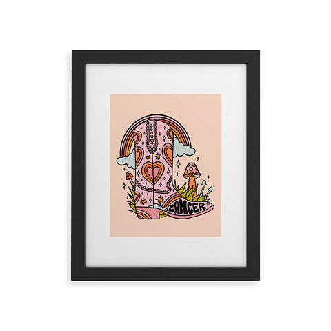 Doodle By Meg Cancer Cowboy Boot Framed Art Print