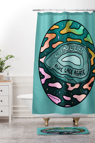 Doodle By Meg Cancer Crystal Shower Curtain And Mat