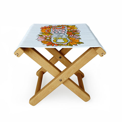 Doodle By Meg Cancer Flowers Folding Stool