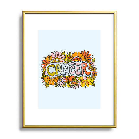 Doodle By Meg Cancer Flowers Metal Framed Art Print