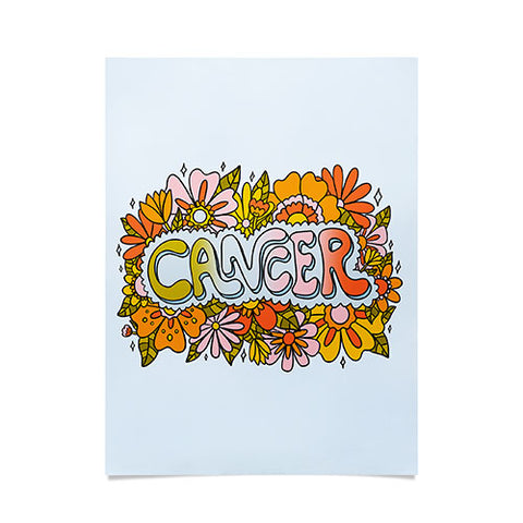 Doodle By Meg Cancer Flowers Poster