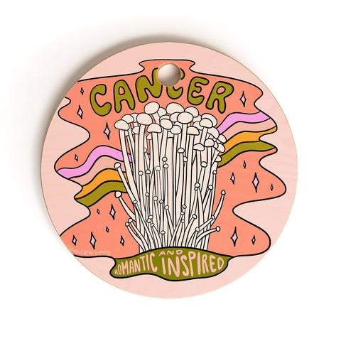 Doodle By Meg Cancer Mushroom Cutting Board Round