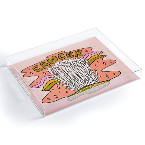 Doodle By Meg Cancer Mushroom Acrylic Tray