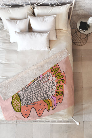 Doodle By Meg Cancer Mushroom Fleece Throw Blanket