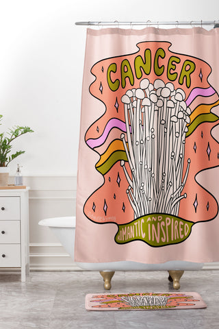 Doodle By Meg Cancer Mushroom Shower Curtain And Mat