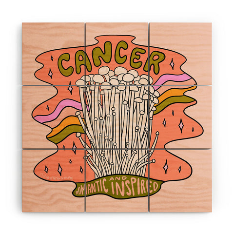 Doodle By Meg Cancer Mushroom Wood Wall Mural