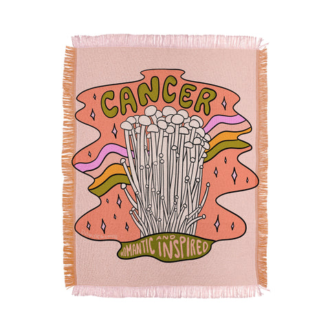 Doodle By Meg Cancer Mushroom Throw Blanket