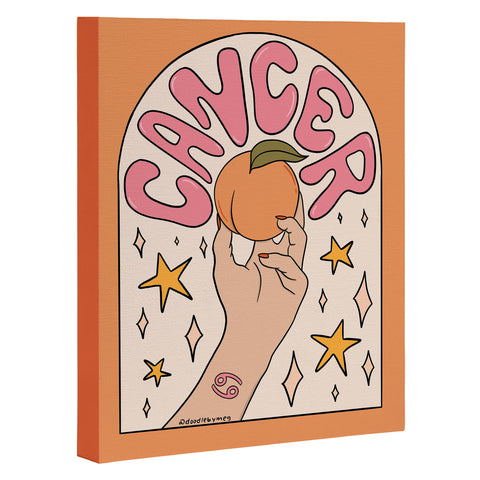 Doodle By Meg Cancer Peach Art Canvas