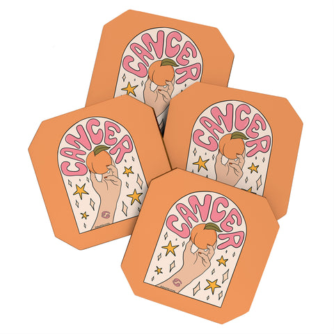 Doodle By Meg Cancer Peach Coaster Set