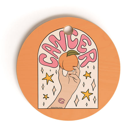 Doodle By Meg Cancer Peach Cutting Board Round