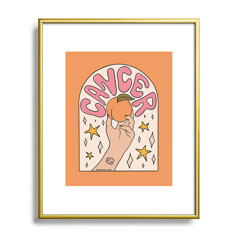 Doodle By Meg Cancer Peach Metal Framed Art Print