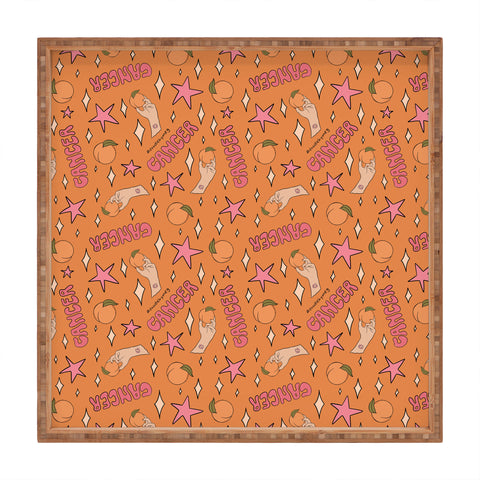 Doodle By Meg Cancer Peach Print Square Tray