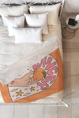 Doodle By Meg Cancer Peach Fleece Throw Blanket