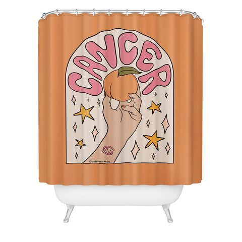 Doodle By Meg Cancer Peach Shower Curtain
