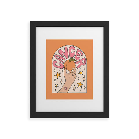 Doodle By Meg Cancer Peach Framed Art Print