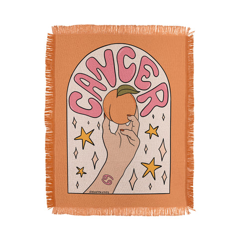 Doodle By Meg Cancer Peach Throw Blanket