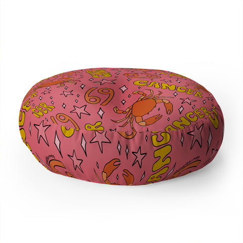 Doodle By Meg Cancer Print Floor Pillow Round