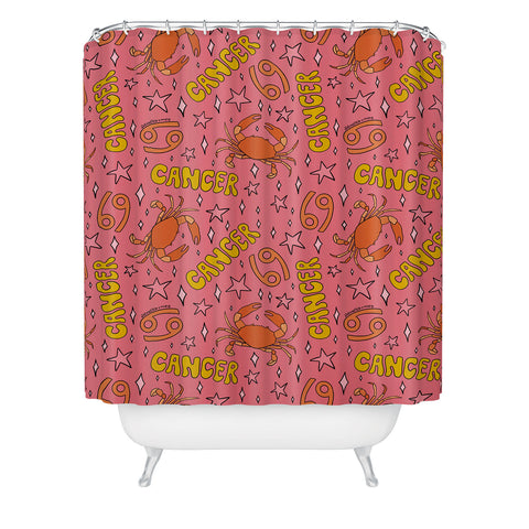 Doodle By Meg Cancer Print Shower Curtain
