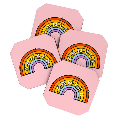 Doodle By Meg Cancer Rainbow Coaster Set