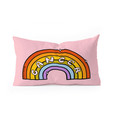 Doodle By Meg Cancer Rainbow Oblong Throw Pillow