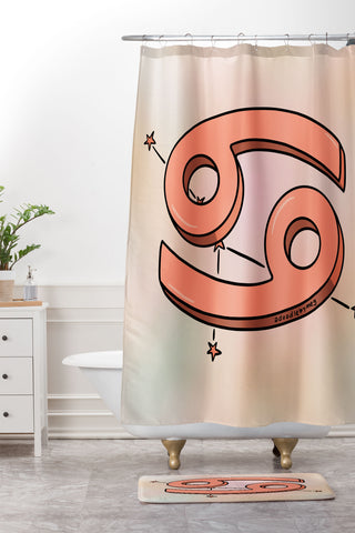 Doodle By Meg Cancer Symbol Shower Curtain And Mat