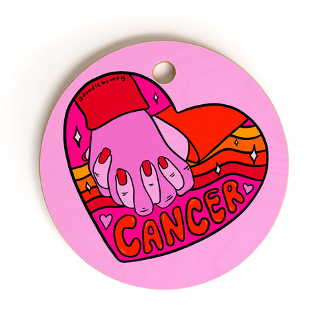 Doodle By Meg Cancer Valentine Cutting Board Round