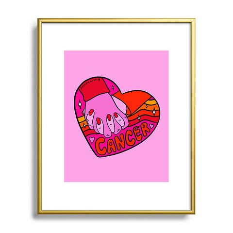 Doodle By Meg Cancer Valentine Metal Framed Art Print